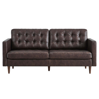 Exalt Tufted Leather Sofa by Furniture for America