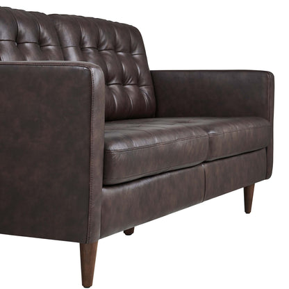 Exalt Tufted Leather Sofa by Furniture for America