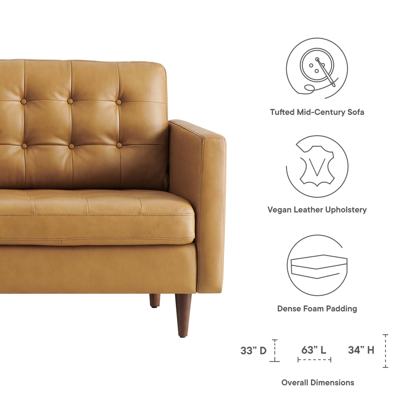 Exalt Tufted Leather Loveseat by Furniture for America