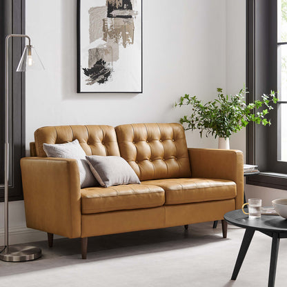 Exalt Tufted Leather Loveseat by Furniture for America