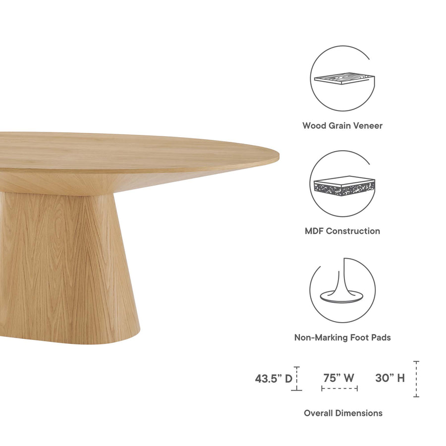 Barrel 47" Round Dining Table in Oak