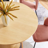 Barrel 47" Round Dining Table in Oak