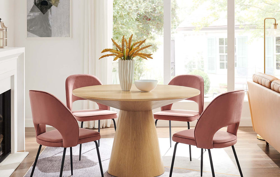 Barrel 47" Round Dining Table in Oak