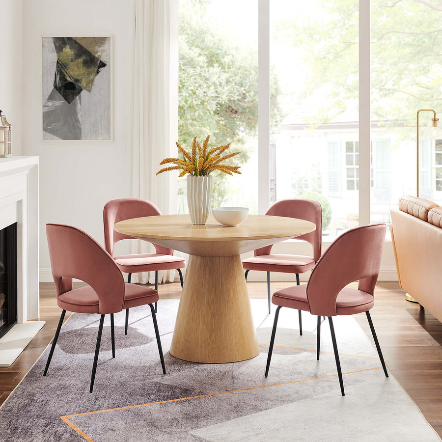 Barrel 47" Round Dining Table in Oak