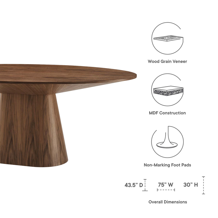 Barrel 47" Round Dining Table in Walnut