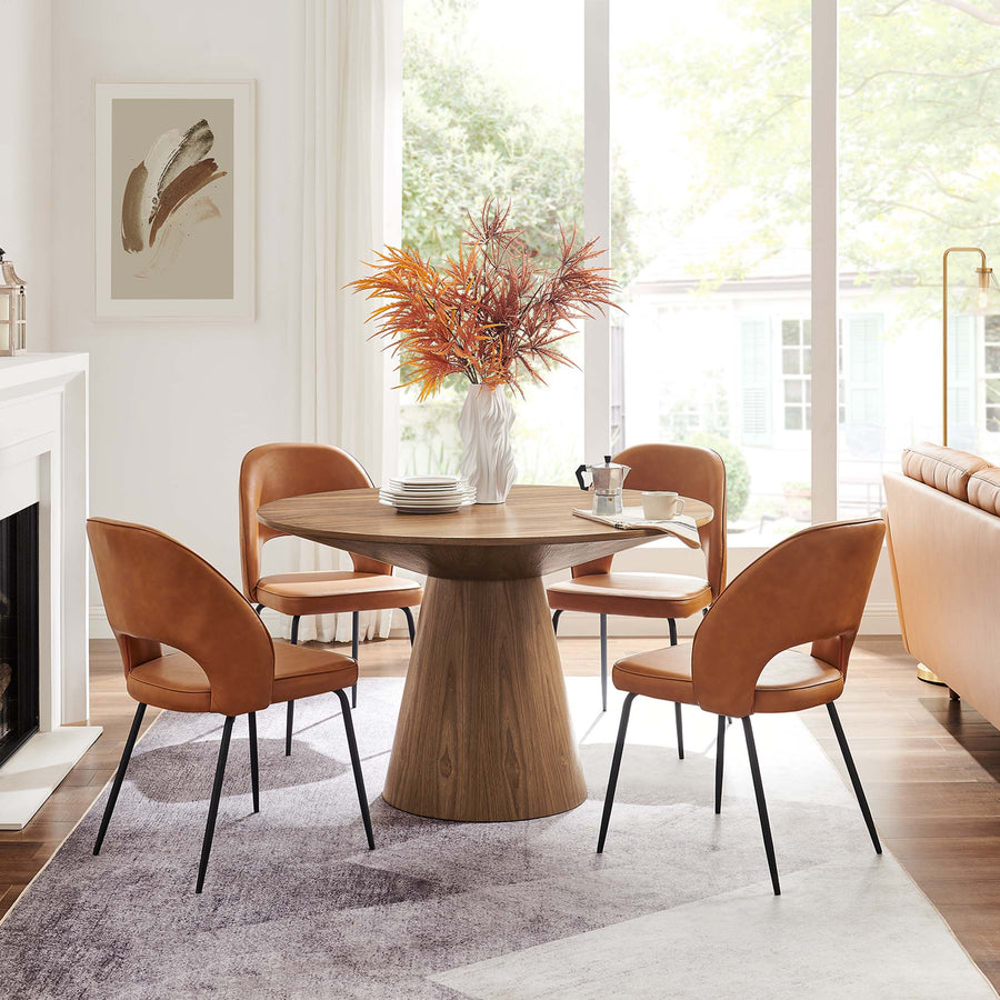 Barrel 47" Round Dining Table in Walnut