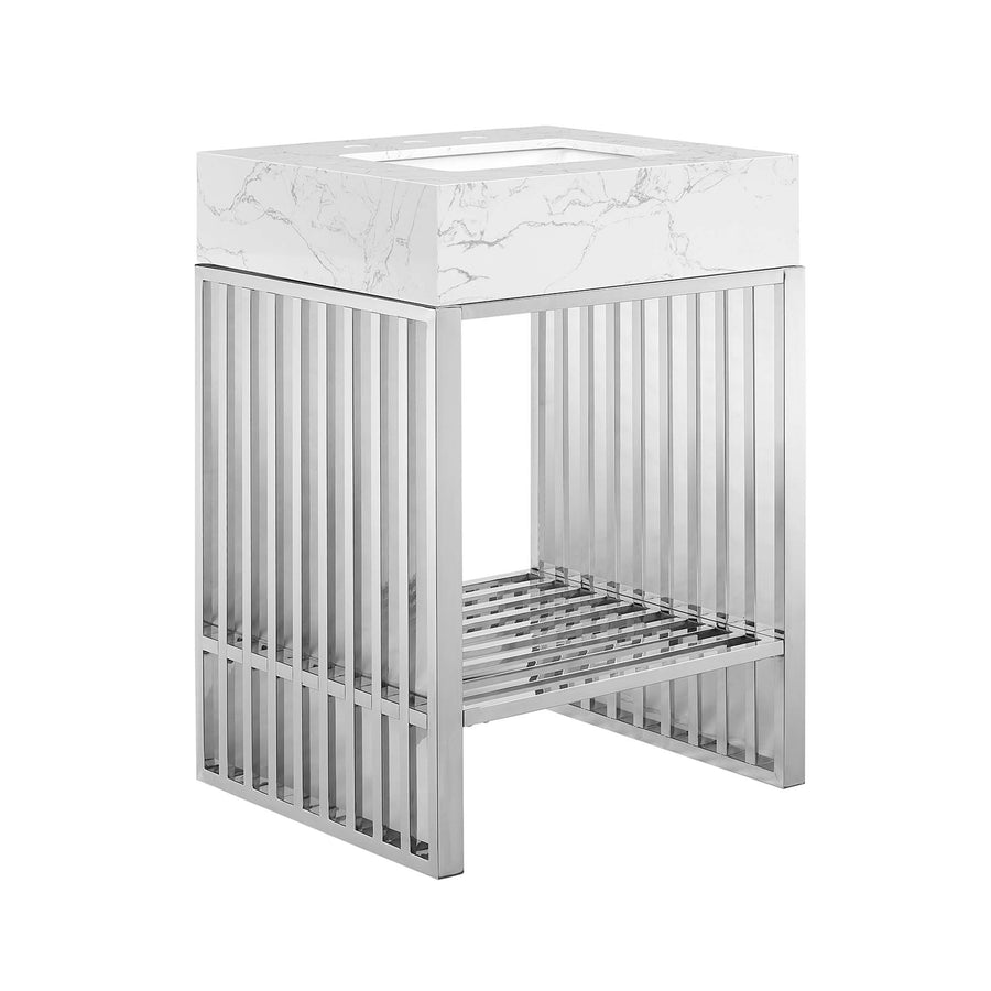 Fenn 24" Bathroom Vanity in White Silver