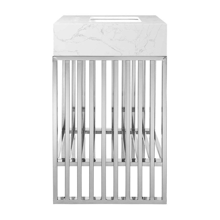 Fenn 24" Bathroom Vanity in White Silver