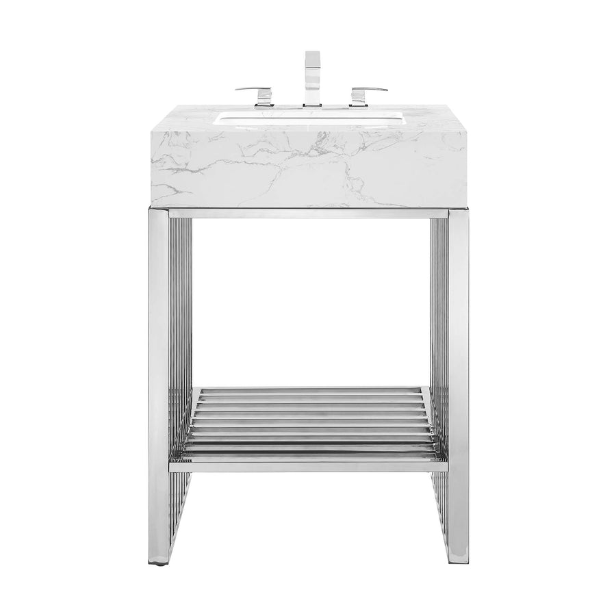 Fenn 24" Bathroom Vanity in White Silver