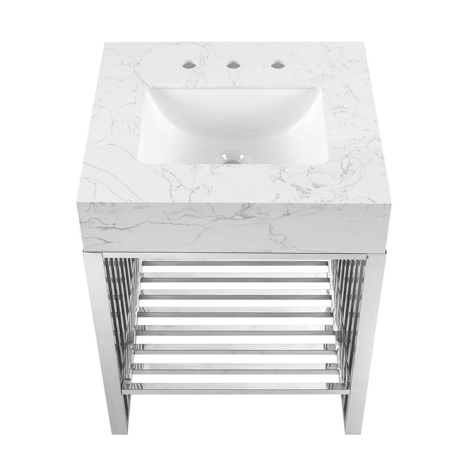 Fenn 24" Bathroom Vanity in White Silver