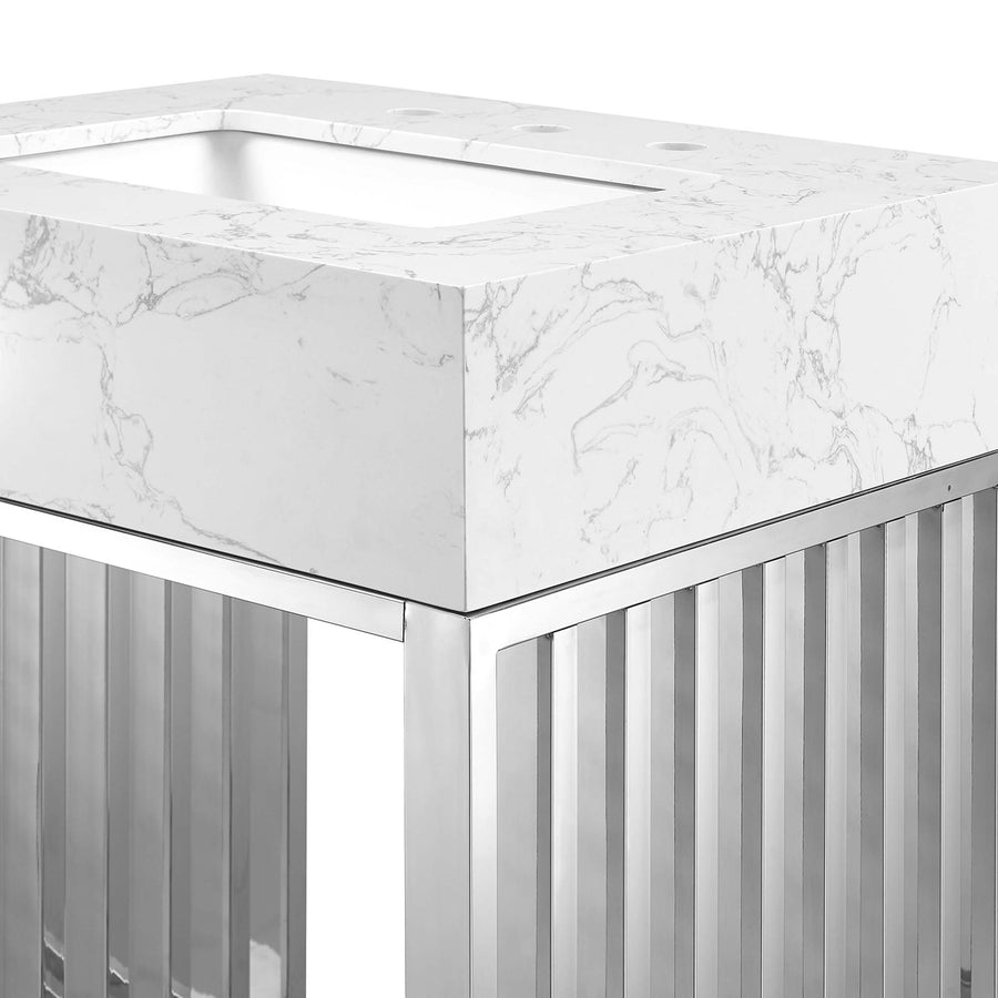 Fenn 24" Bathroom Vanity in White Silver