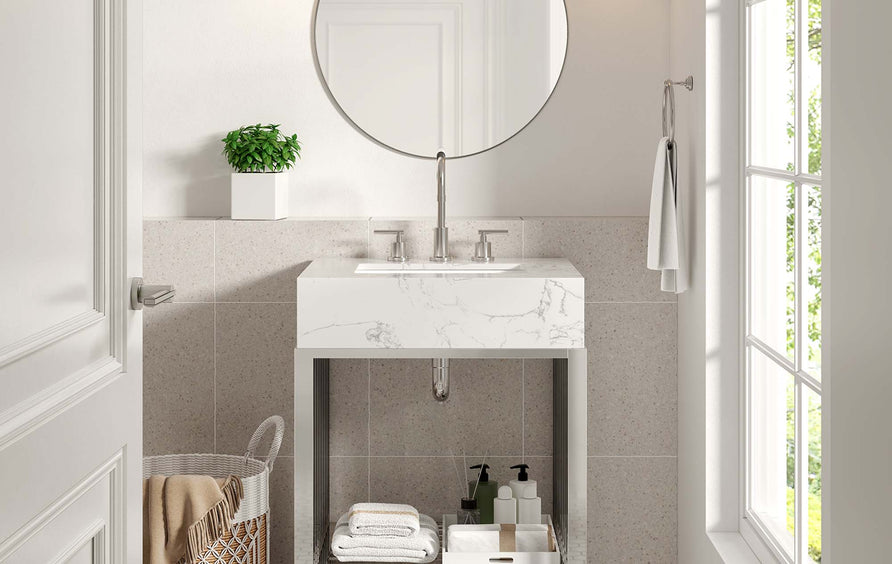 Fenn 24" Bathroom Vanity in White Silver