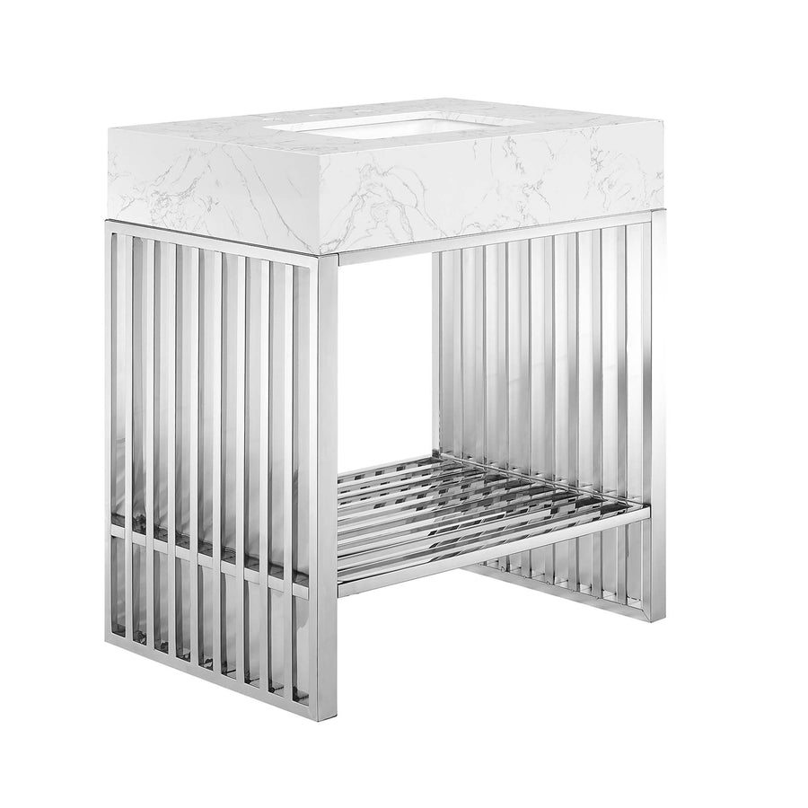 Fenn 30" Bathroom Vanity in White Silver