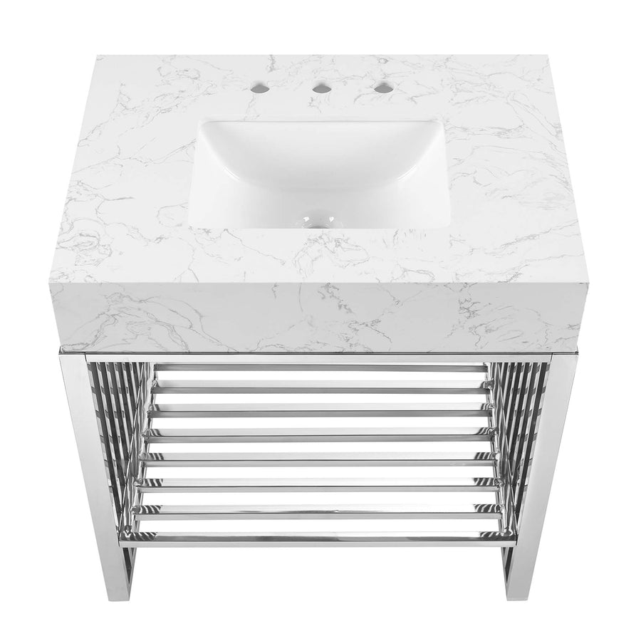 Fenn 30" Bathroom Vanity in White Silver