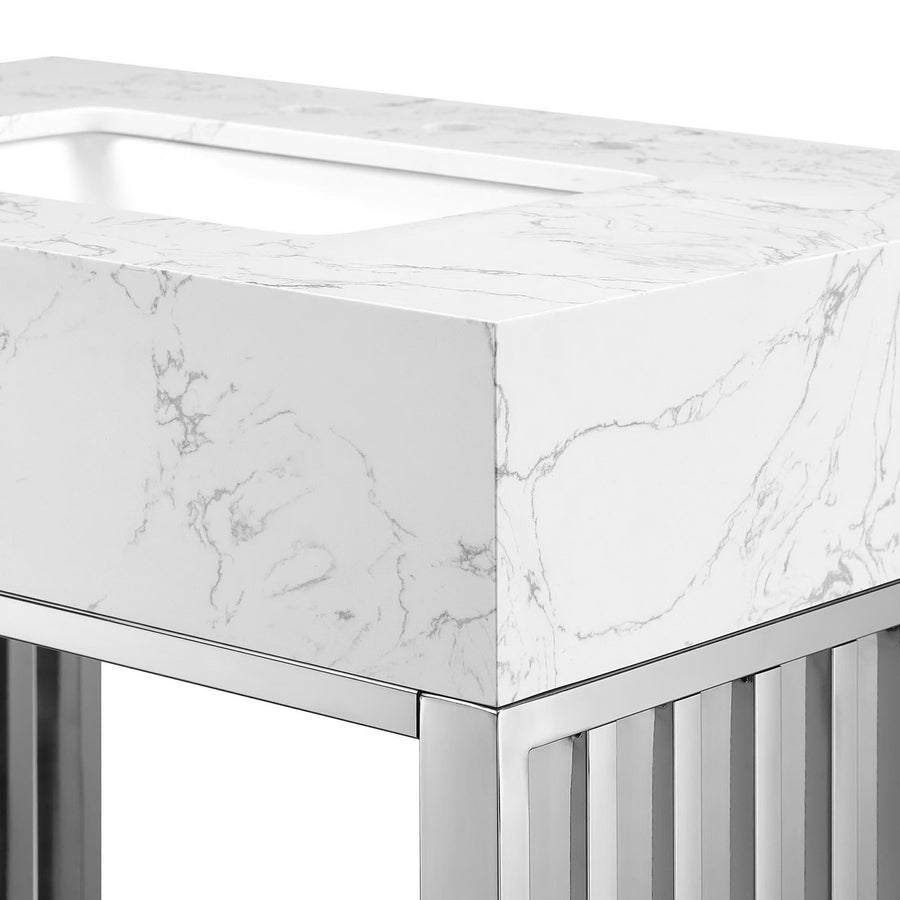 Fenn 30" Bathroom Vanity in White Silver