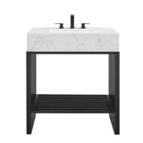 Fenn 30" Bathroom Vanity in White Black