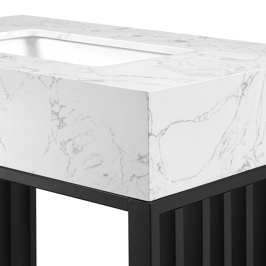 Fenn 30" Bathroom Vanity in White Black