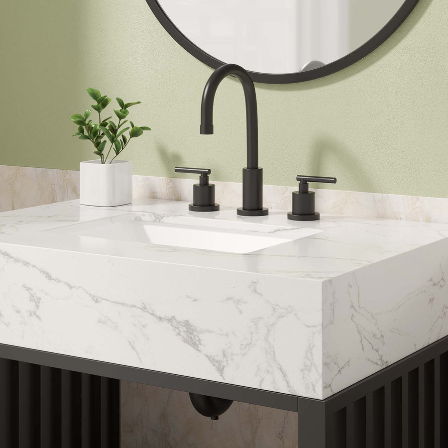 Fenn 30" Bathroom Vanity in White Black
