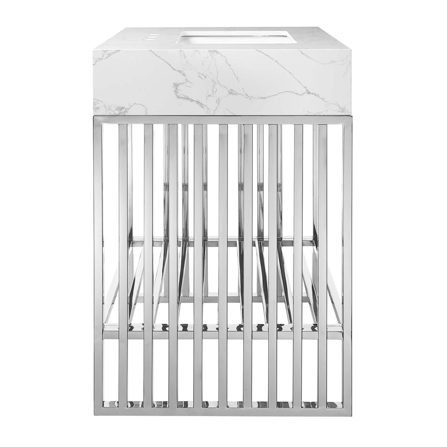 Fenn 36" Bathroom Vanity in White Silver