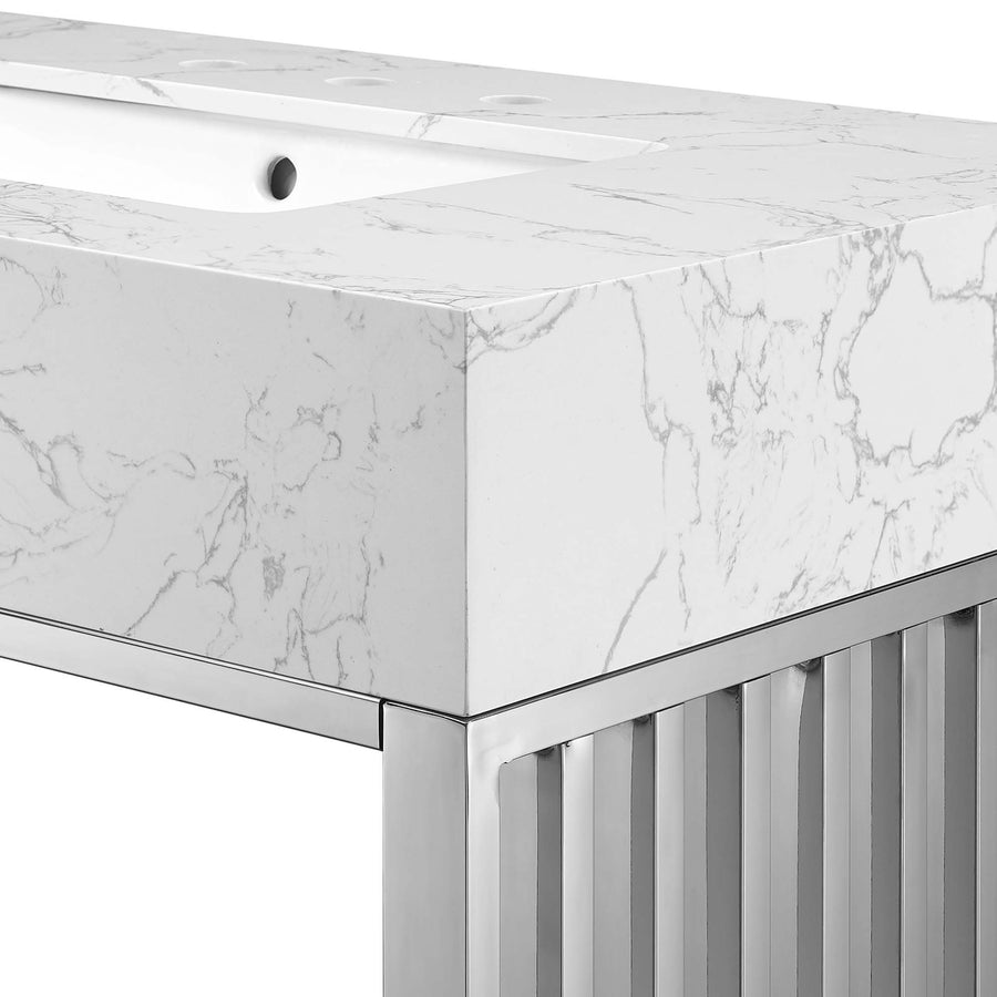 Fenn 36" Bathroom Vanity in White Silver