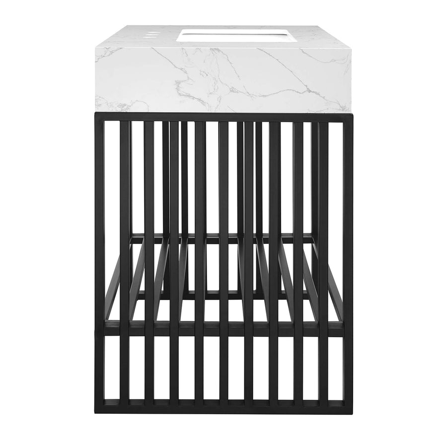 Fenn 36" Bathroom Vanity in White Black