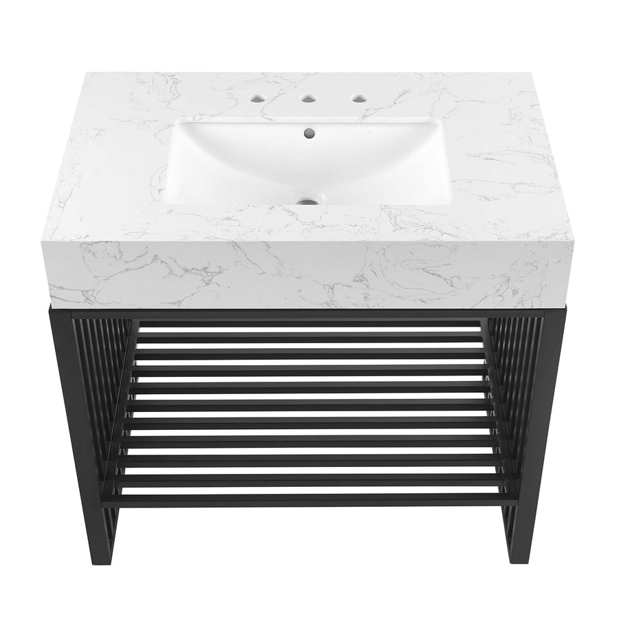 Fenn 36" Bathroom Vanity in White Black