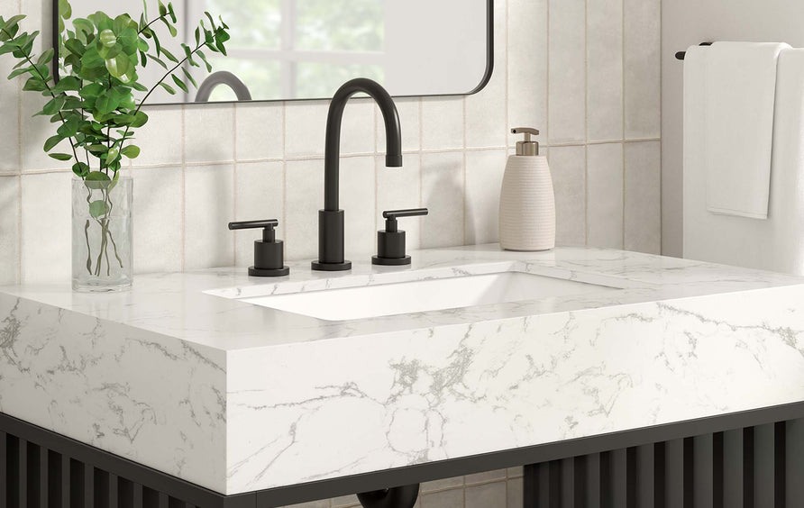 Fenn 36" Bathroom Vanity in White Black