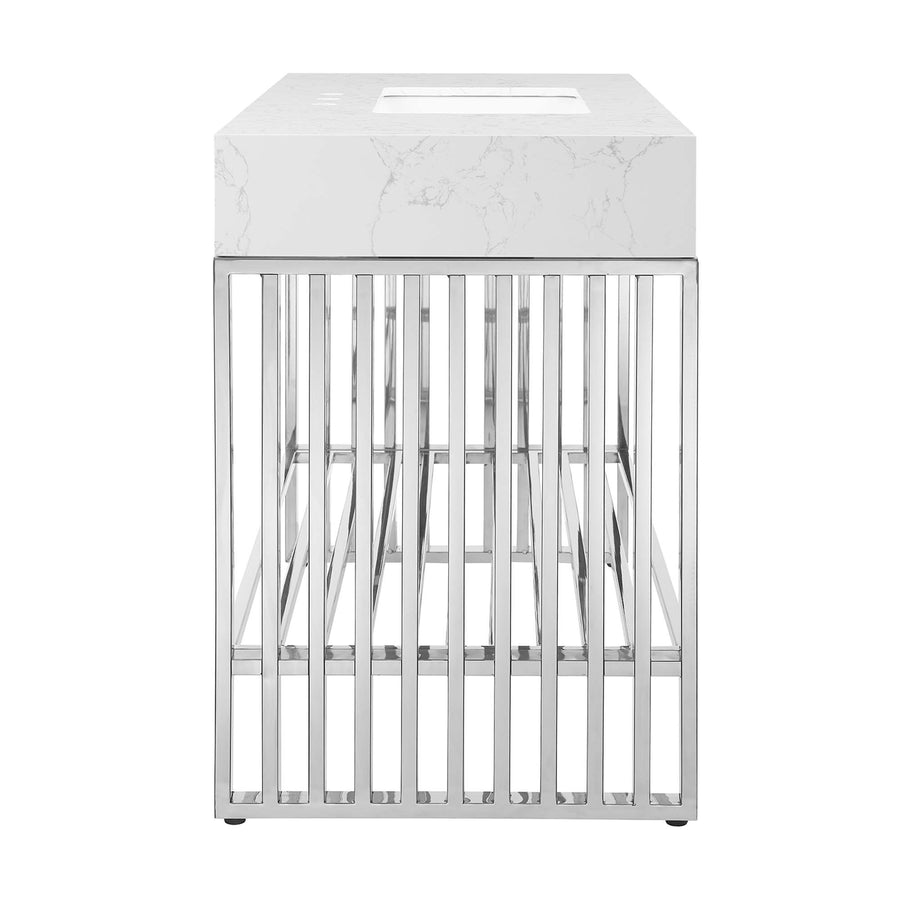 Fenn 48" Bathroom Vanity in White Silver