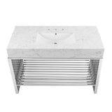 Fenn 48" Bathroom Vanity in White Silver