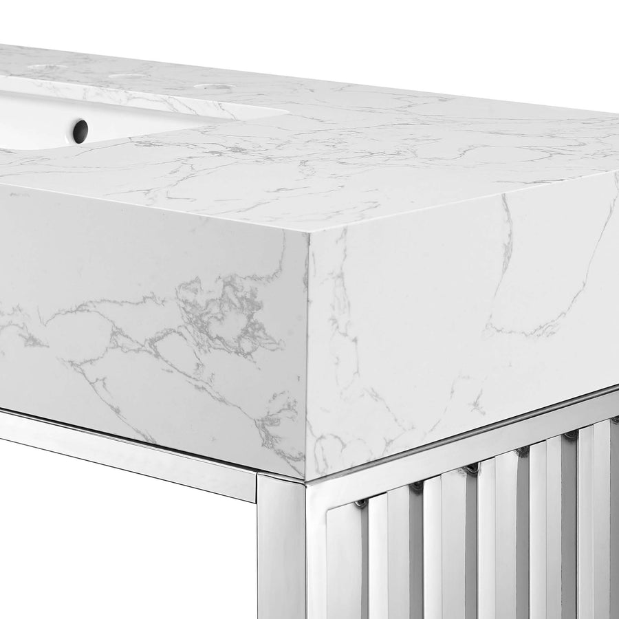 Fenn 48" Bathroom Vanity in White Silver