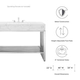 Fenn 48" Bathroom Vanity in White Silver