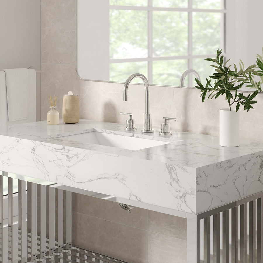 Fenn 48" Bathroom Vanity in White Silver