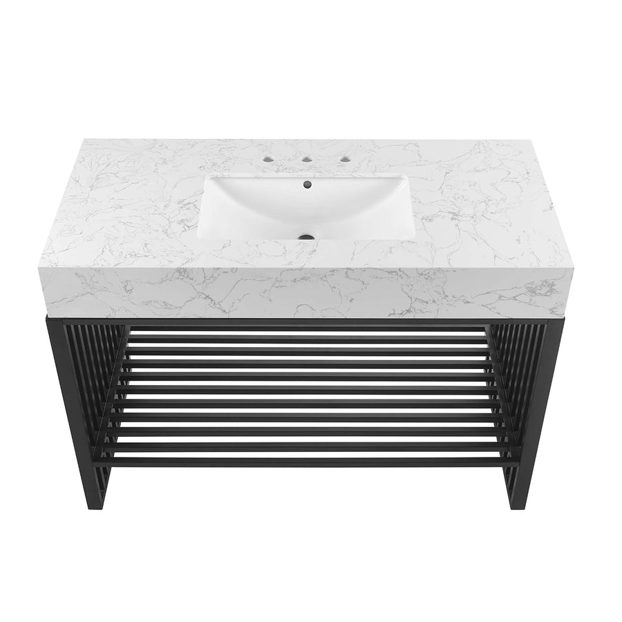 Fenn 48" Bathroom Vanity in White Black