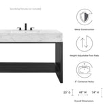 Fenn 48" Bathroom Vanity in White Black