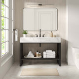 Fenn 48" Bathroom Vanity in White Black
