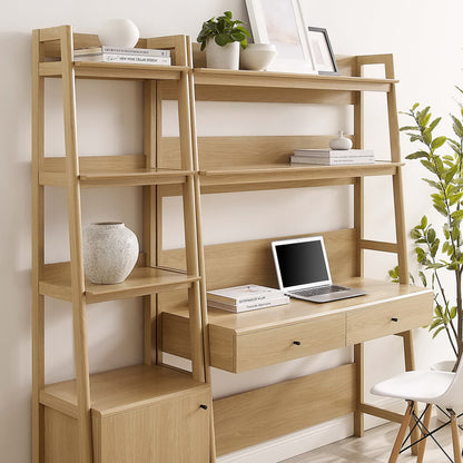 Bixby 2-Piece Wood Office Desk and Bookshelf by Furniture for America