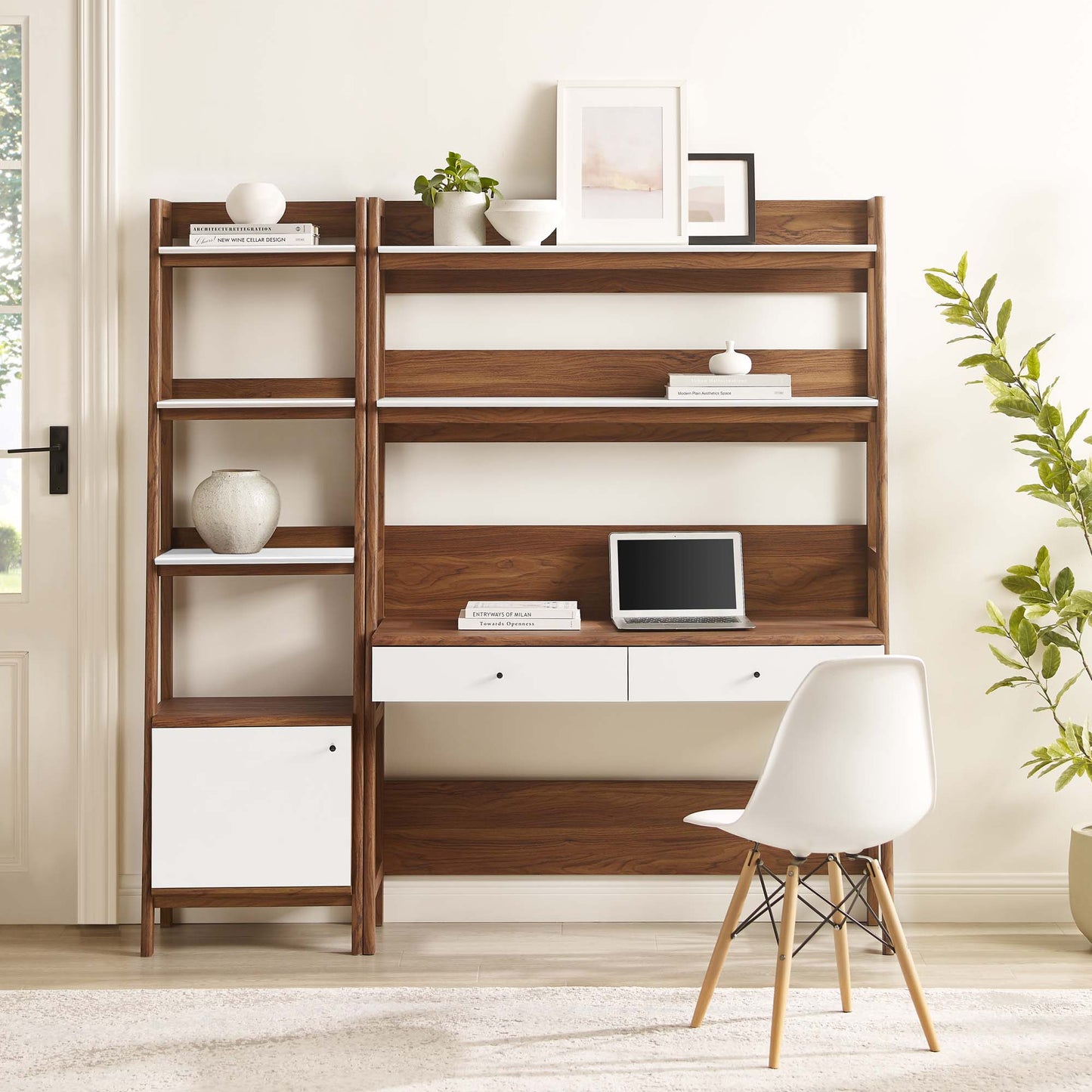 Bixby 2-Piece Wood Office Desk and Bookshelf by Furniture for America