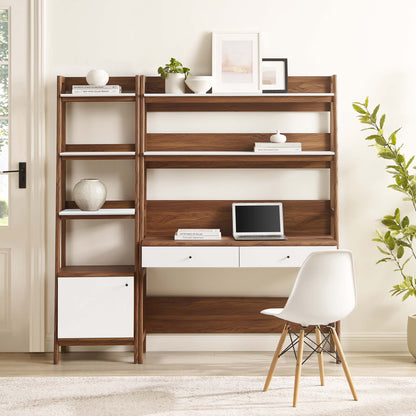 Bixby 2-Piece Wood Office Desk and Bookshelf by Furniture for America