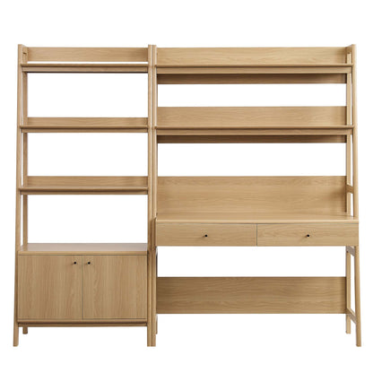 Bixby 2-Piece Wood Office Desk and Bookshelf by Furniture for America