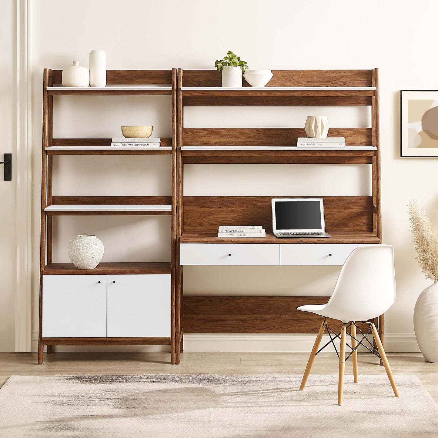 Bixby 2-Piece Wood Office Desk and Bookshelf by Furniture for America