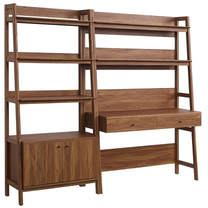 Bixby 2-Piece Wood Office Desk and Bookshelf by Furniture for America