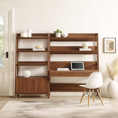 Bixby 2-Piece Wood Office Desk and Bookshelf by Furniture for America