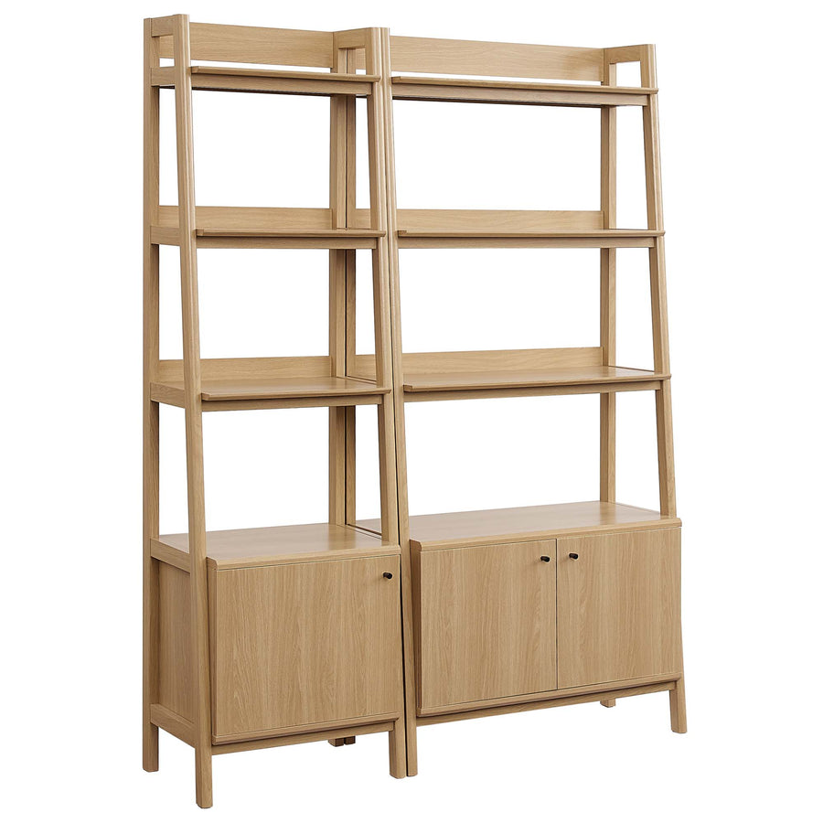 Finch Wood Bookshelves Set of 2 in Oak