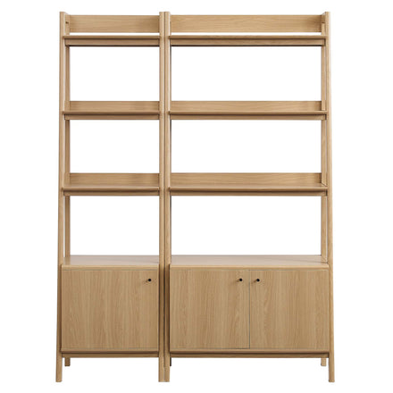 Bixby Wood Bookshelves Set of 2 in Oak