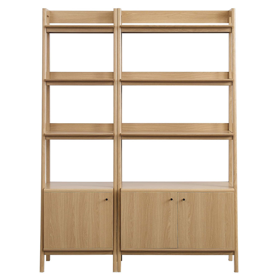 Finch Wood Bookshelves Set of 2 in Oak
