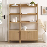 Finch Wood Bookshelves Set of 2 in Oak