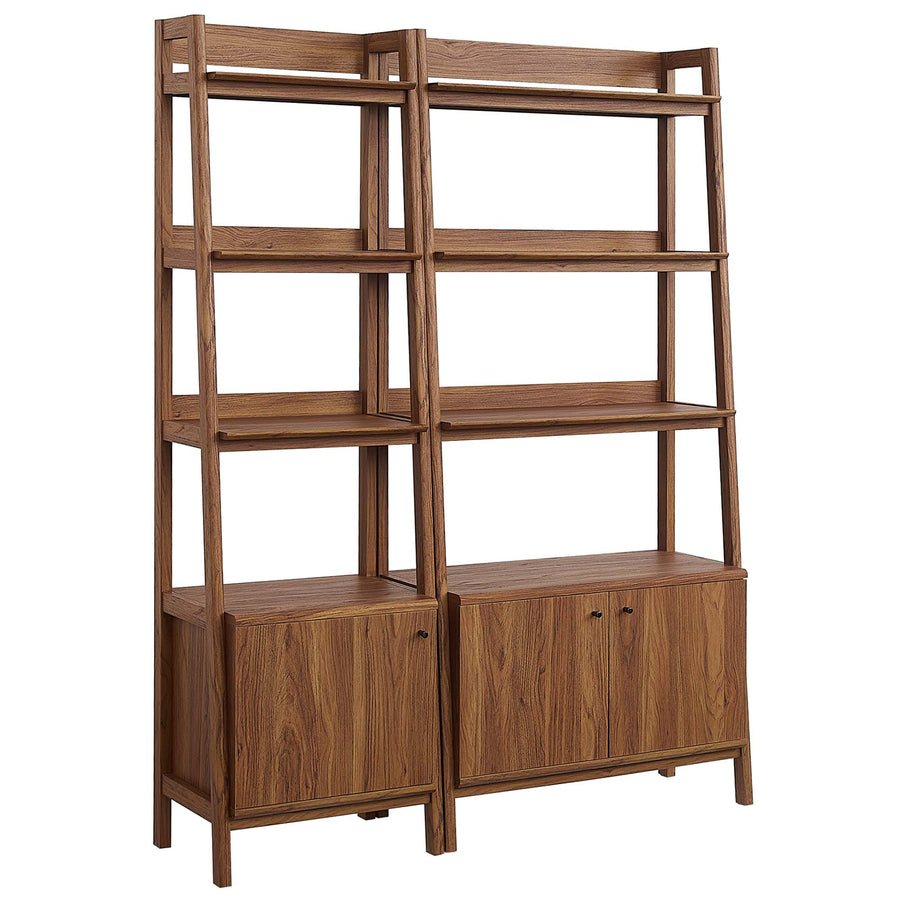 Finch Wood Bookshelves Set of 2 in Walnut