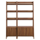 Finch Wood Bookshelves Set of 2 in Walnut
