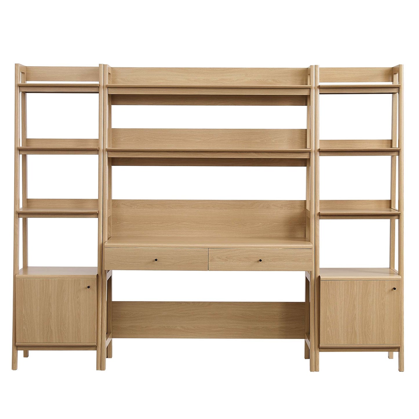 Bixby 3-Piece Wood Office Desk and Bookshelf by Furniture For America