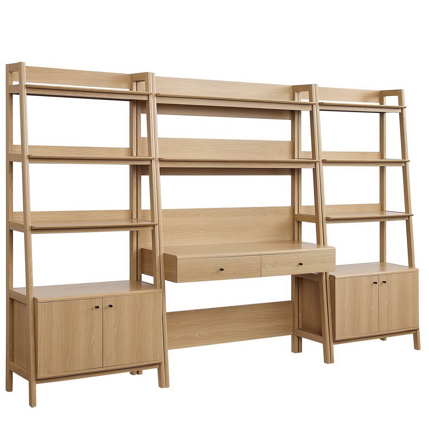 Bixby 3-Piece Wood Office Desk and Bookshelf by Furniture for America